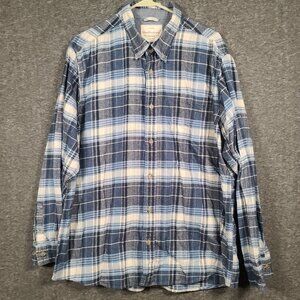 Weatherproof Vintage Men's Long Sleeve Cotton Plaid Flannel Shirt Size 2XL